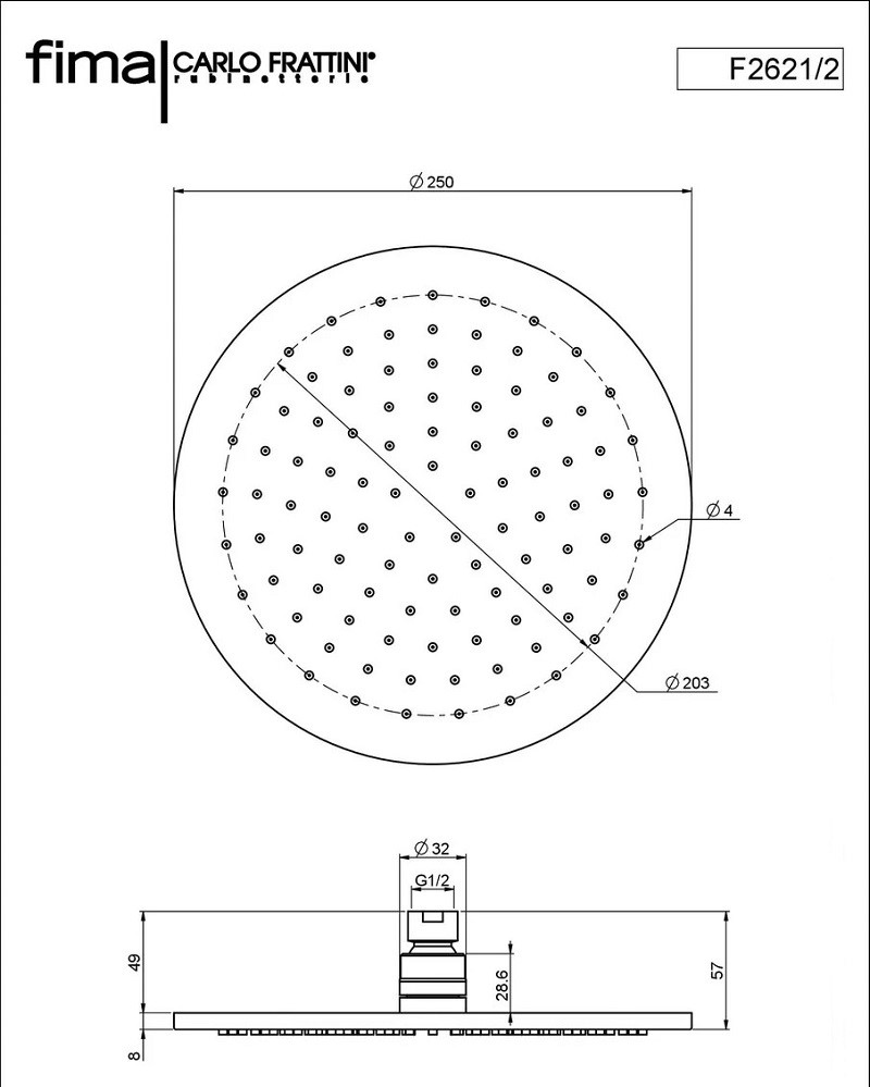 Верхній душ Wellness Brushed Bronze F2621-2ZS Fima - Зображення 180385021-bc55a.jpg