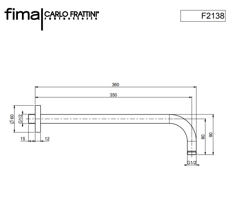 Душовий кронштейн 350 мм Wellness Brushed Bronze F2138ZS Fima - Зображення 180385022-cde0c.jpg
