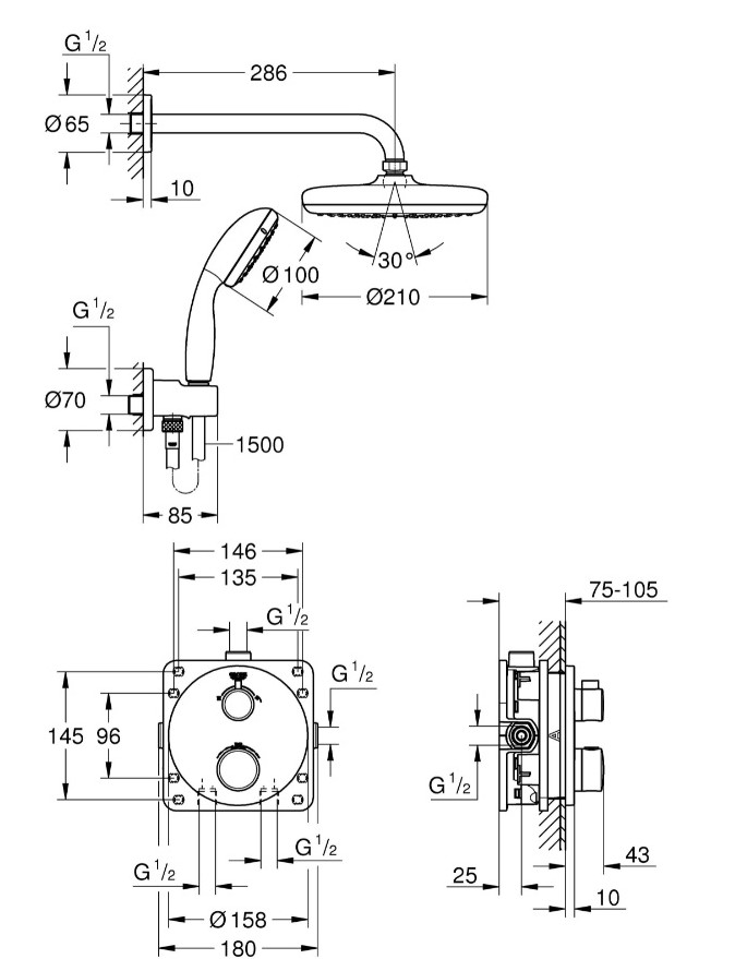 Душова система Grohtherm (34727000), Grohe - Зображення 1807849-cb120.jpg