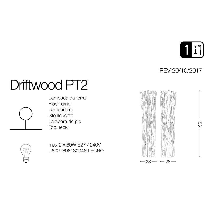 Торшер DRIFTWOOD PT2 (180946), IDEAL LUX - Зображення 180946-1.jpg