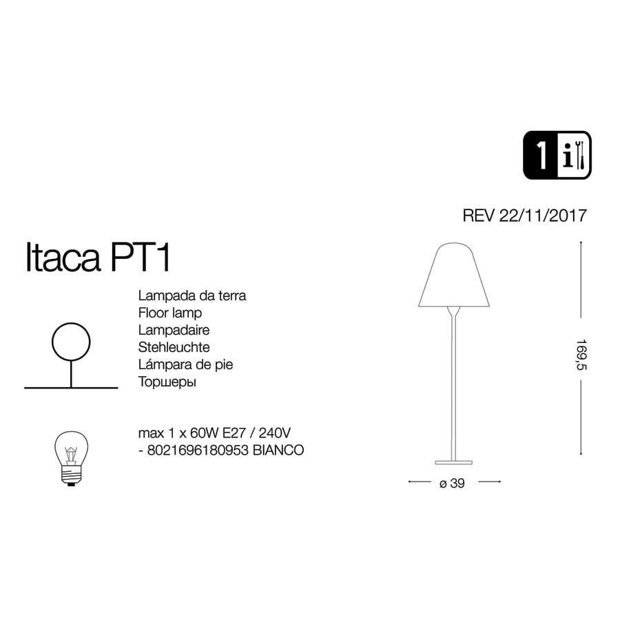 Світильник вуличний ITACA PT1 (180953), IDEAL LUX - Зображення 180953-1.jpg