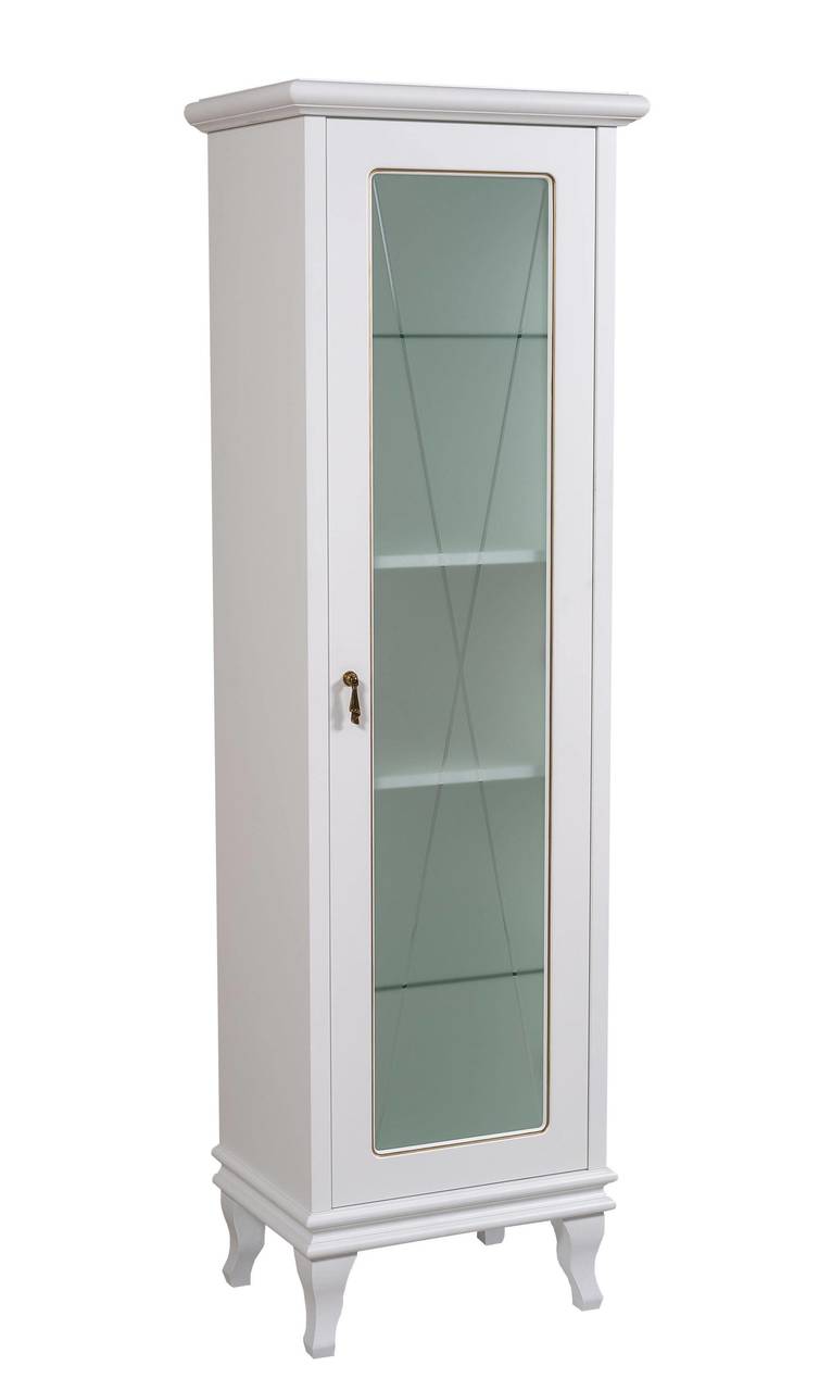 Пенал напольный Беатриче Белый Патина Золото (L-R), Аква Родос - Зображення