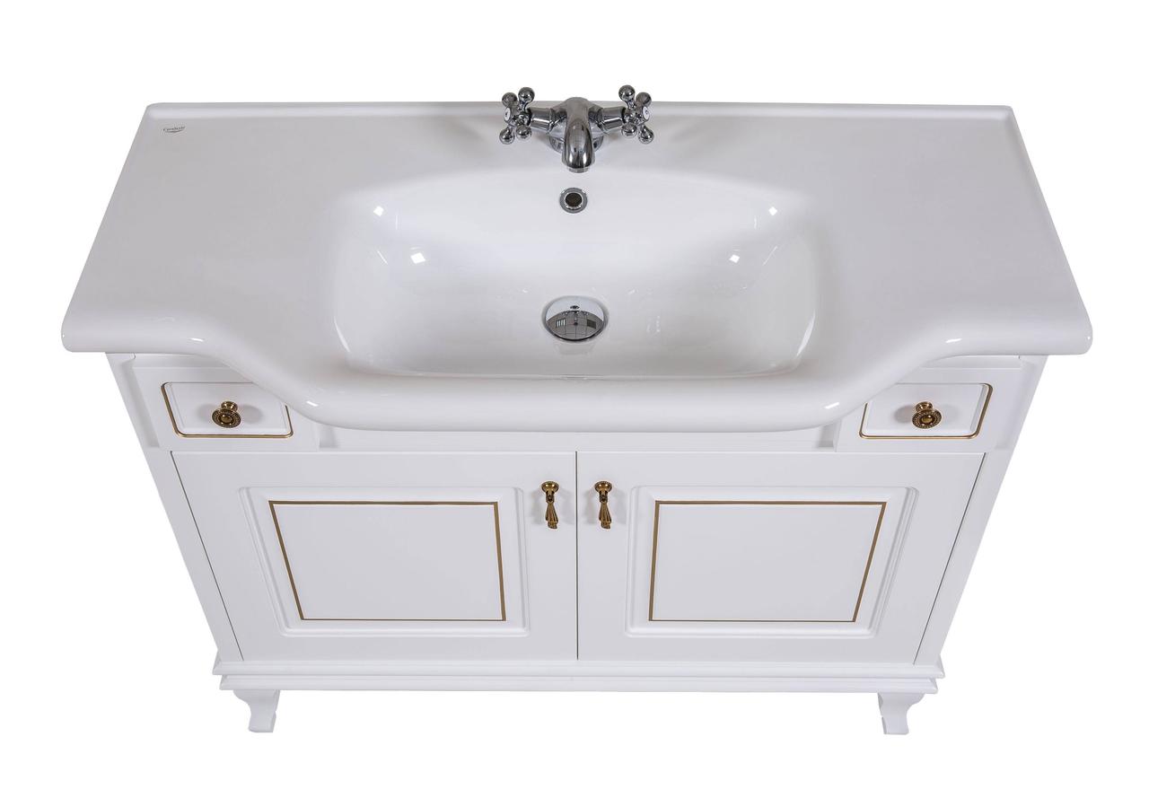 Шафка з умивальником Беатріче New Klasik Біла Патина Золото 100, Аква Родос - Зображення 181367-cc369.jpg