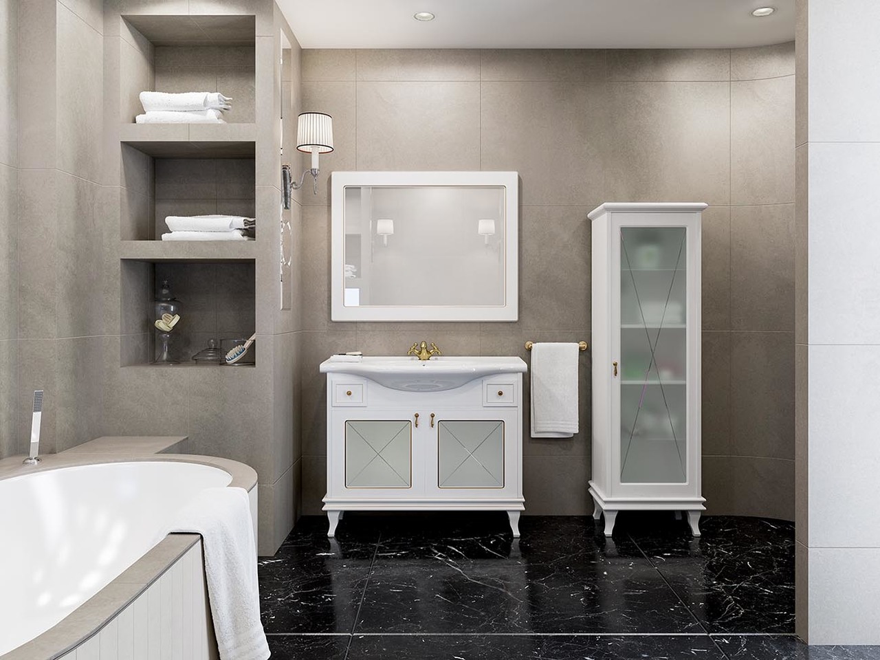 Дзеркало Беатріче 100 Білий Патина Золото, Аква Родос - Зображення 181369-97bd5.jpg