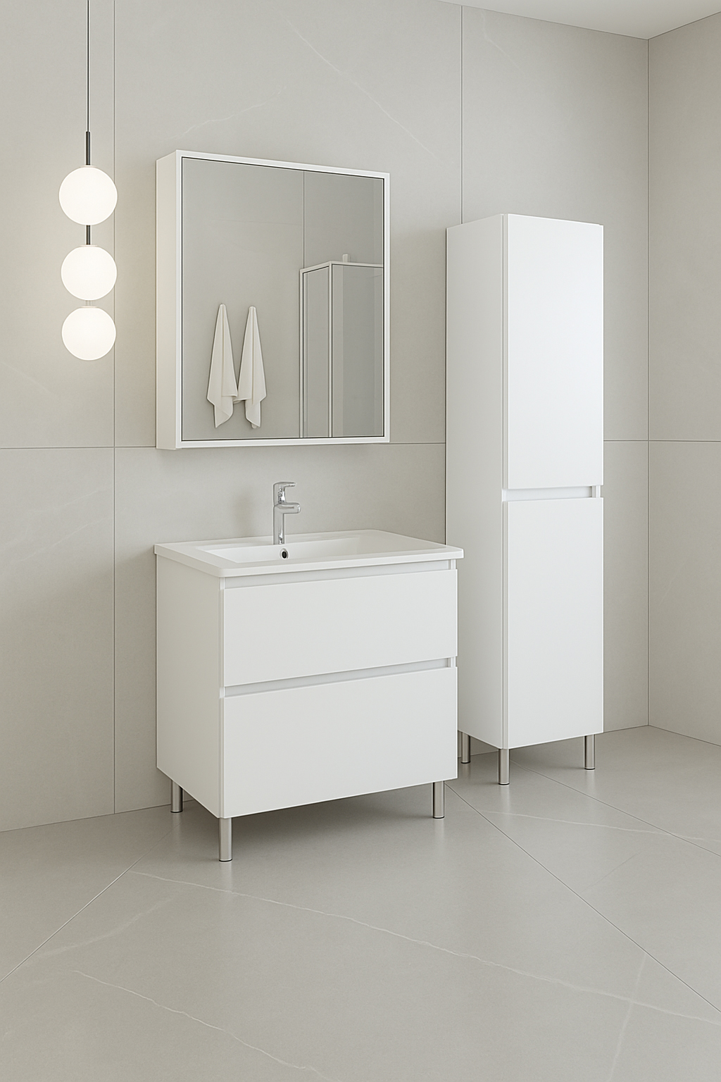 Шкафчик с умывальником Emily Em-80 белый Air-Line - Зображення 181945064-44a11.jpg