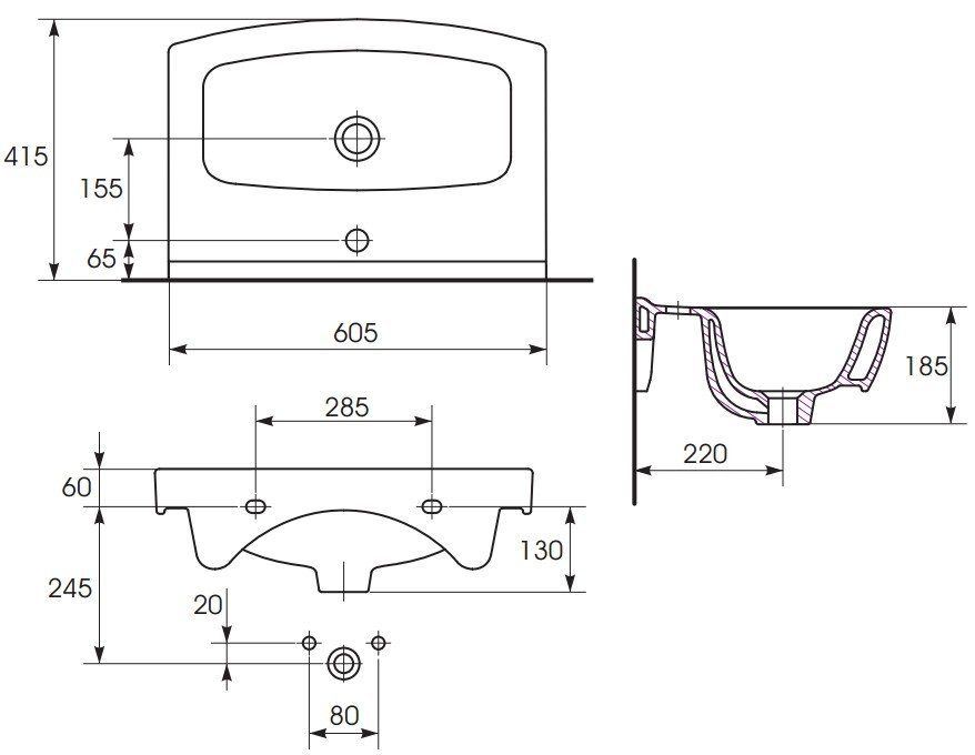 Умивальник 60 см Cersania (CCWF1000508207), Cersanit - Зображення 182163-160d7.jpg