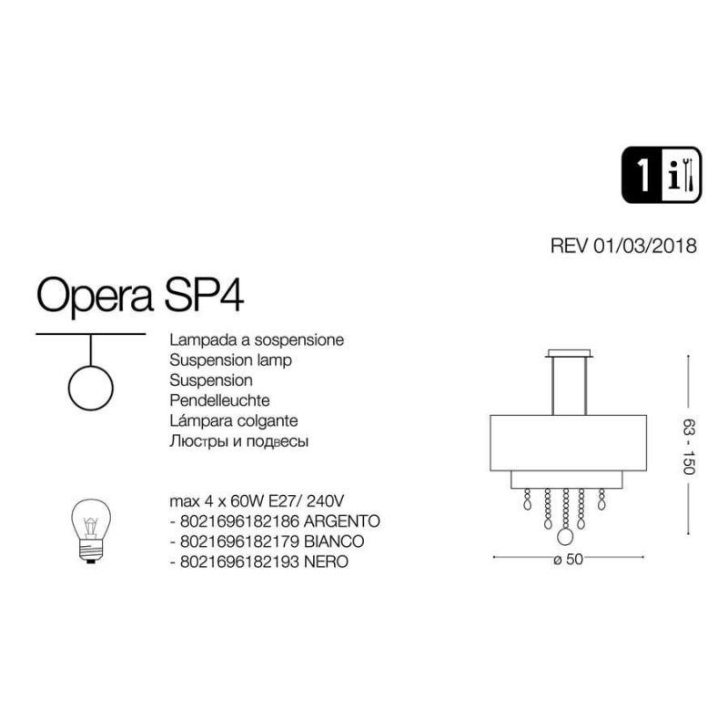Люстра OPERA SP4 BIANCO (182179), IDEAL LUX - Зображення 182179-.jpg