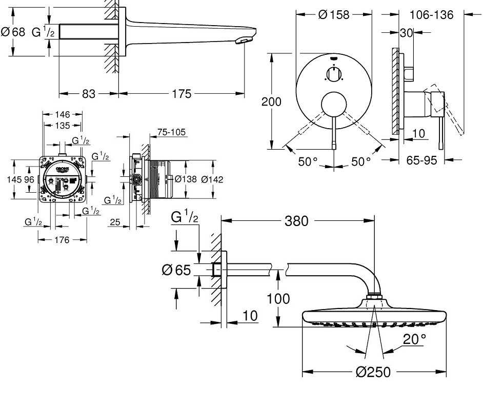Набор смесителей 5 в 1 Essence UA26417SC1L Grohe - Зображення 182311382-f7136.jpg