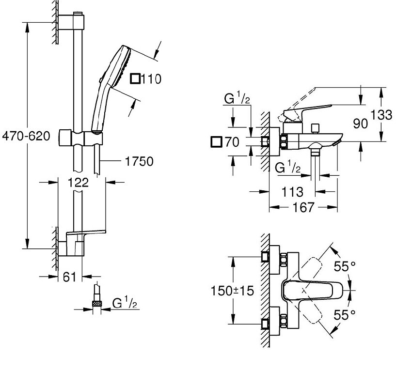 Набір змішувачів 3 в 1 Cubeo-M UA125246M Grohe - Зображення 182327382-95ee5.jpg