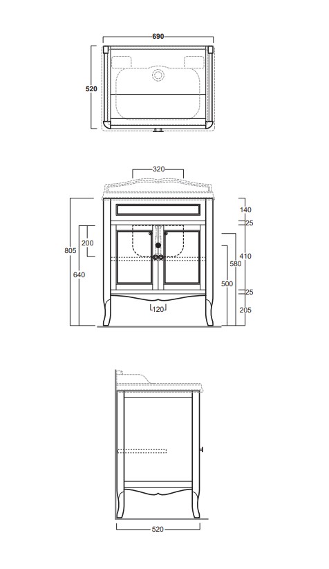 Шафка під умивальник Arcade (ARMD70), SIMAS - Зображення 182358-78cfa.jpg