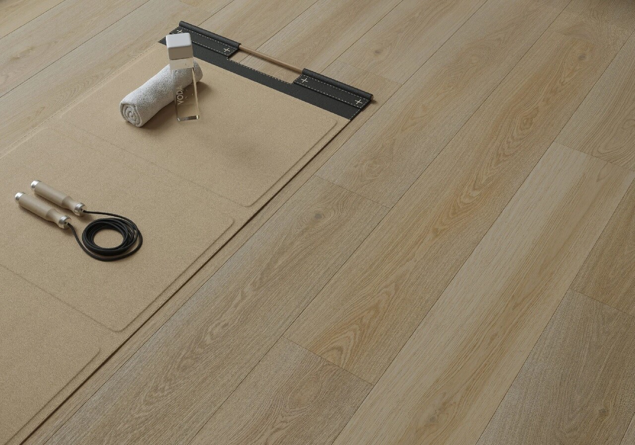 Виниловый пол Дуб Almond 34 I4F натур структура Eir подкладка XPO 1234х198х5,5 - Зображення