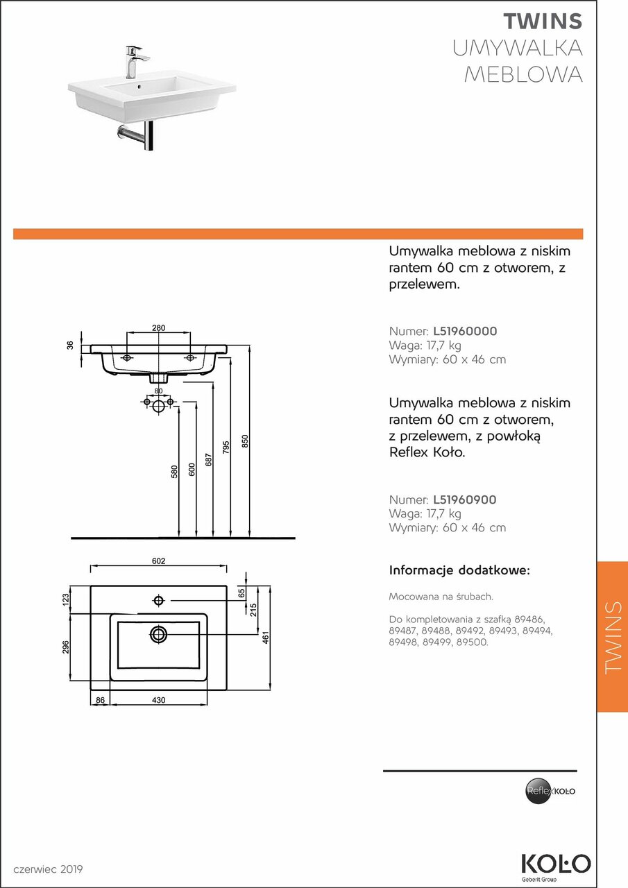 Умивальник 60 TWINS (L51960000) KOLO - Зображення 182469-34a21.jpg