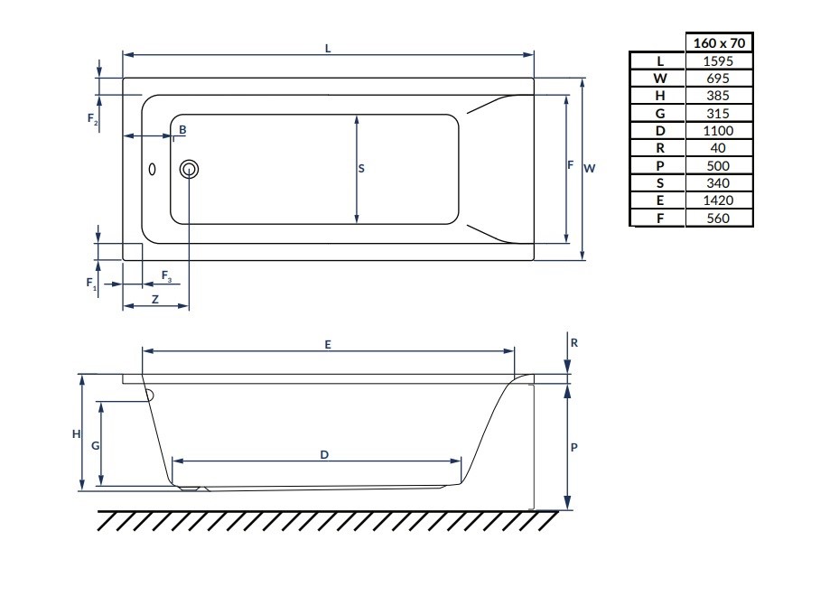 Ванна прямоугольная с сифоном Amelia 160x70 RADAWAY - Зображення 182550265-17975.jpg