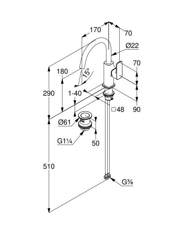 Змішувач для умивальника Renon DN 15 420275375 Kludi - Зображення 182892260-28422.jpg