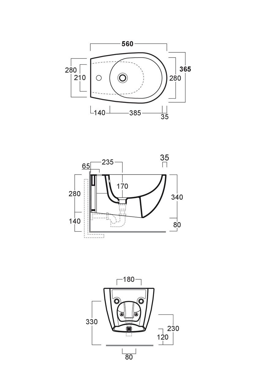 Биде подвесное Vignoni VI19 F85 (VI19-F85 NM) Вlack matte, SIMAS - Зображення 1831595-64b4a.jpg