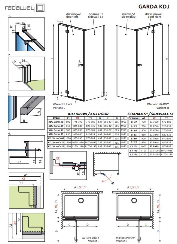 Душова кабіна Garda Chrome KDJ 90x90 L RADAWAY - Зображення 183523522-d6be8.jpg