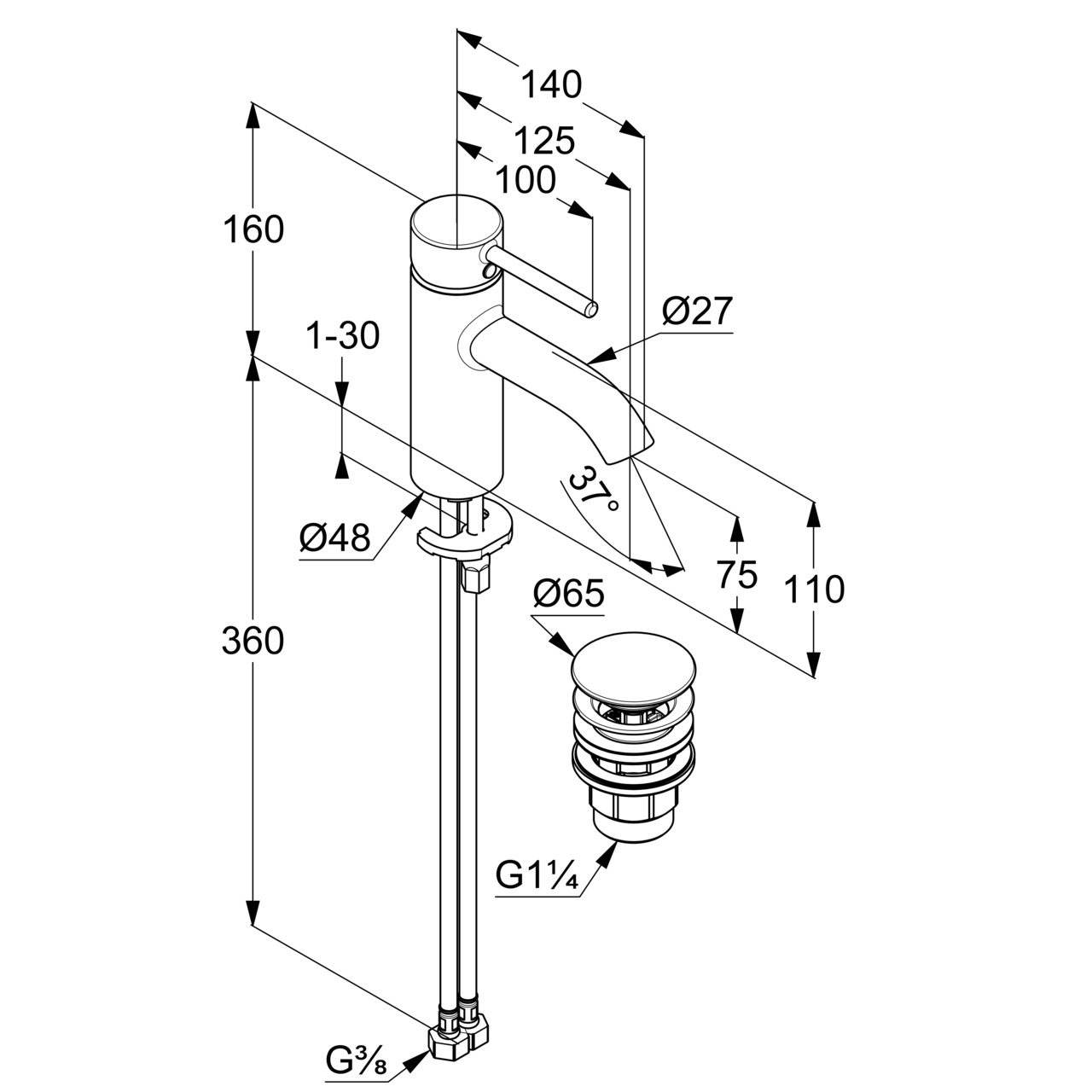 Змішувач для умивальника 75 DN 15 Bozz (382660576), Kludi - Зображення 1836848-ece1f.jpg