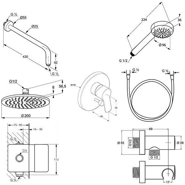 Душова система 7 в 1 Pure&Easy (376400565), Kludi - Зображення 1836893-4f751.jpg
