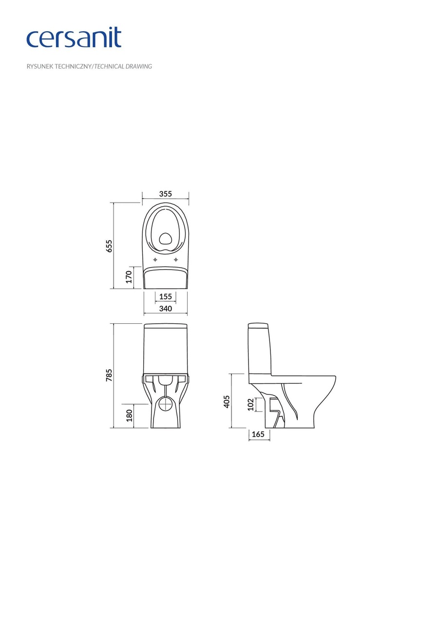 Компакт 667 Moduo Clean On 011 з кришкою дюропласт Slim soft-close Cersanit - Зображення 1837103-52d14.jpg