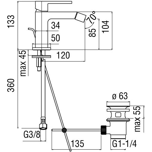 Змішувач для біде UP Velvet Black (UP94119-1BM), Nobili - Зображення 1838733-89b07.jpg