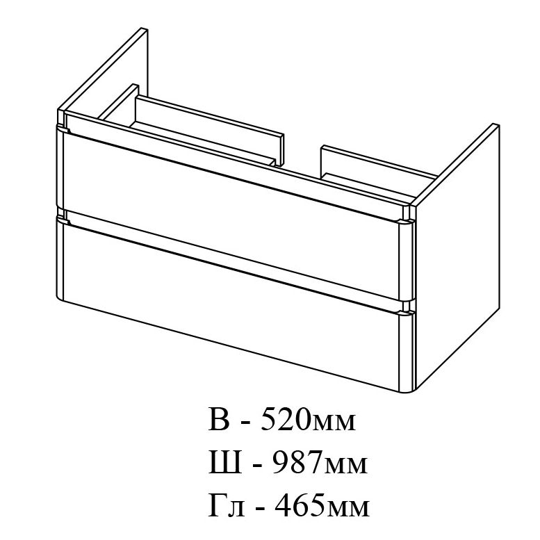 Шафка під умивальник зі стільницею підвісна Акцент 100, Аква Родос - Зображення 1842320-43d74.jpg
