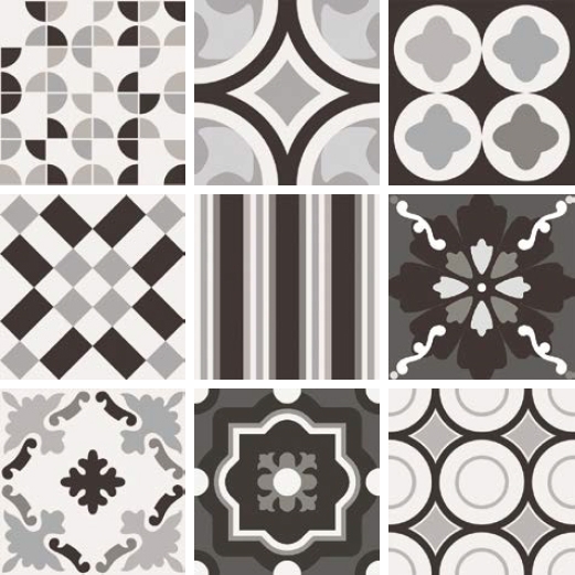 Плитка керамогранітна CSAPBWMX20 Patchwork B&W Mix 200x200x10 Sant'agostino - Зображення