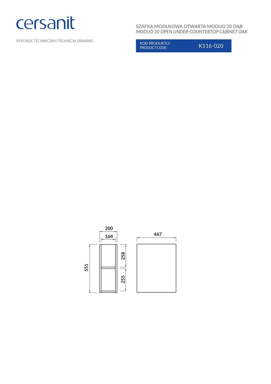 Шафка під стільницю Moduo 20 дуб Cersanit - Зображення 1849889-4e46c.jpg