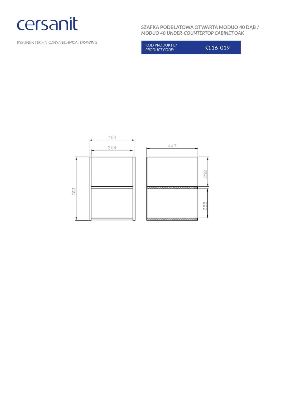 Шафка під стільницю Moduo 40 дуб Cersanit - Зображення 1849904-798b3.jpg