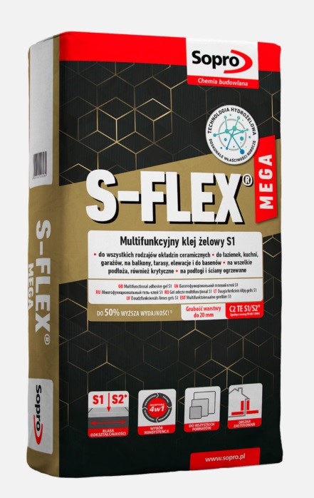 Клей для плитки Sopro S-Flex Mega (22,5 кг) - Зображення