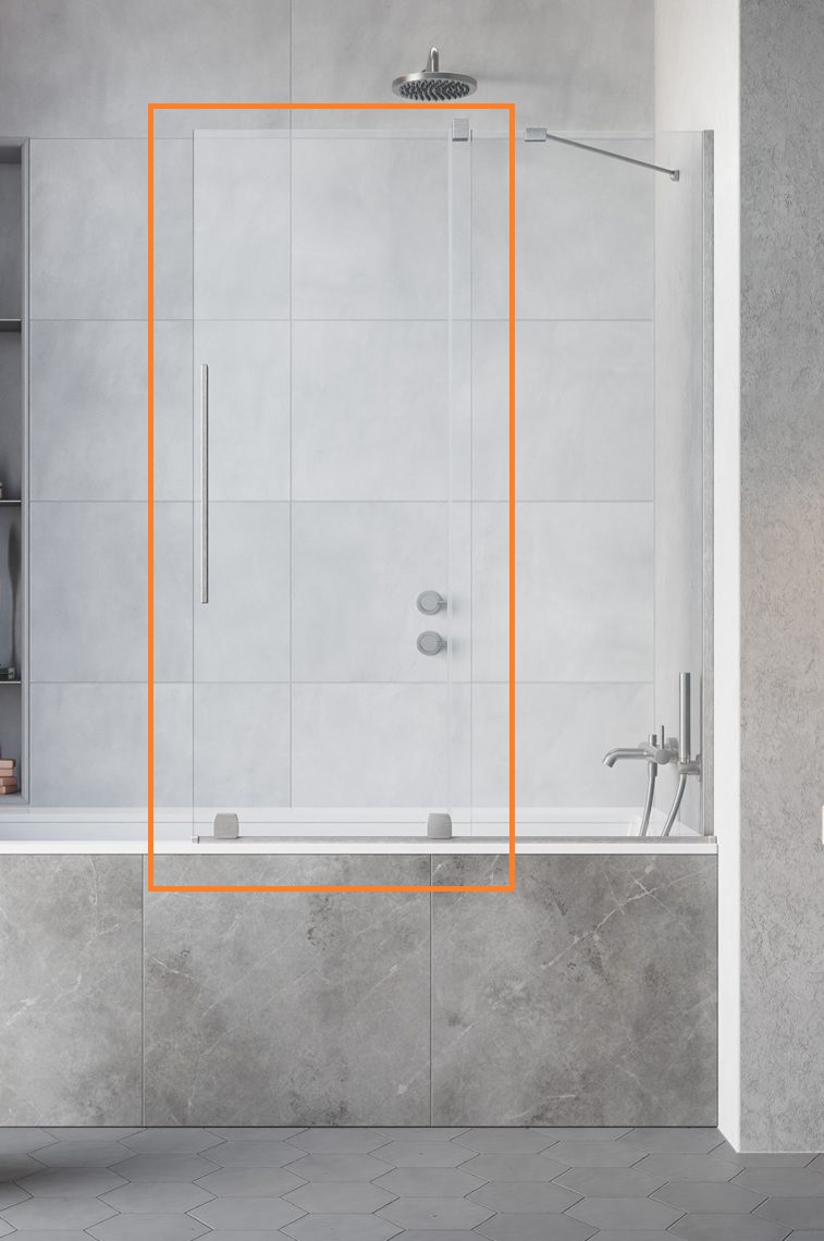 Шторка для ванни Furo Brushed Nickel PND II 1000 R RADAWAY - Зображення