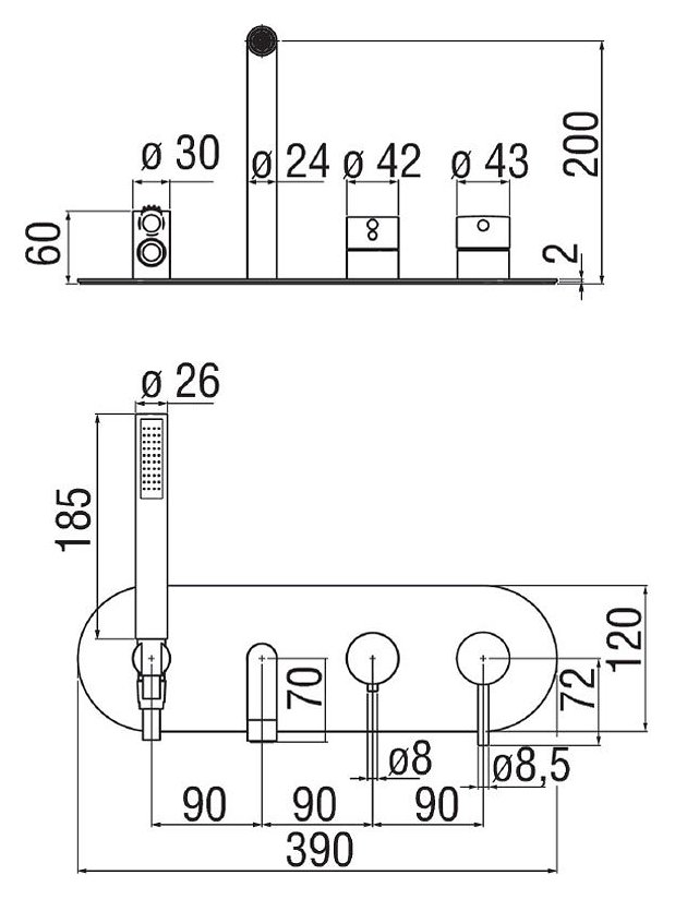 Змішувач для ванни Live (WEBK110-90TCR), Nobili - Зображення 1850980-ef5a1.jpg