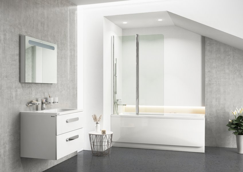 Шторка для ванни двохелементна CVS2-100 L Transparent, (7QLA0100Z1) RAVAK - Зображення 1853295-75470.jpg