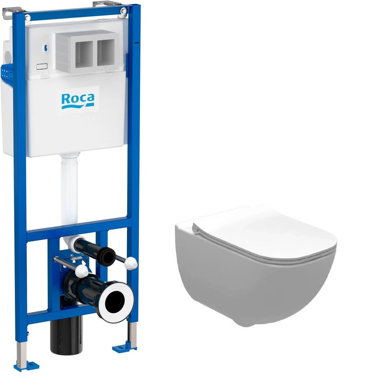 Комплект Інсталяція Duplo Nova WC + Унітаз підвісний з кришкою Alegra Rimless A890020020+A34H139000 Roca - Зображення 185386329-1c810.jpg