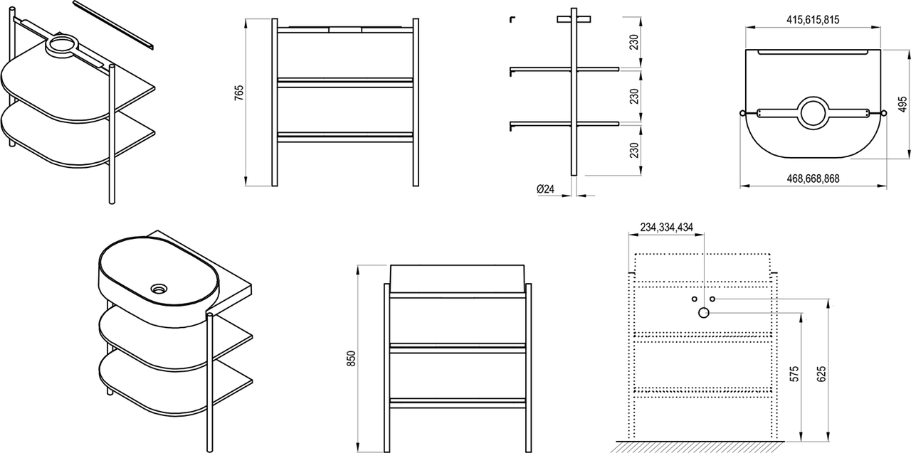 Консоль під умивальник Yard 600 Чорний matt D80000D005 Ravak - Зображення 185710026-429bc.jpg