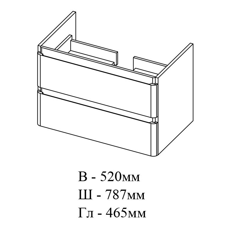 Шкафчик под умывальник со столешницей подвесной Акцент 80, Аква Родос - Зображення 1858705-00857.jpg