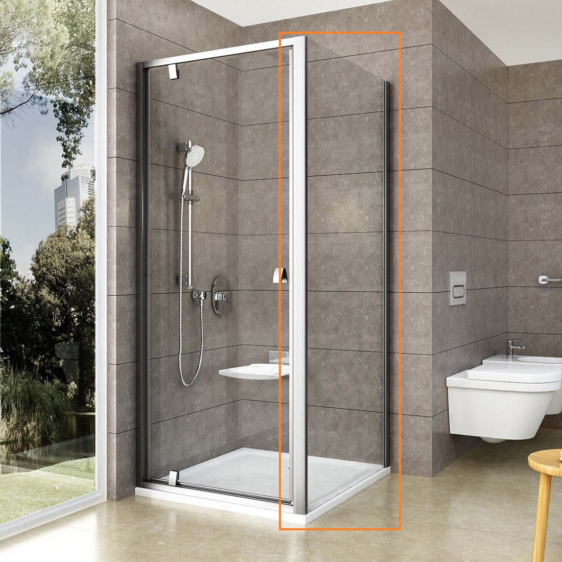 Душова стінка нерухома одноелементна PPS-80 Transparent, (90G40U00Z1) RAVAK - Зображення