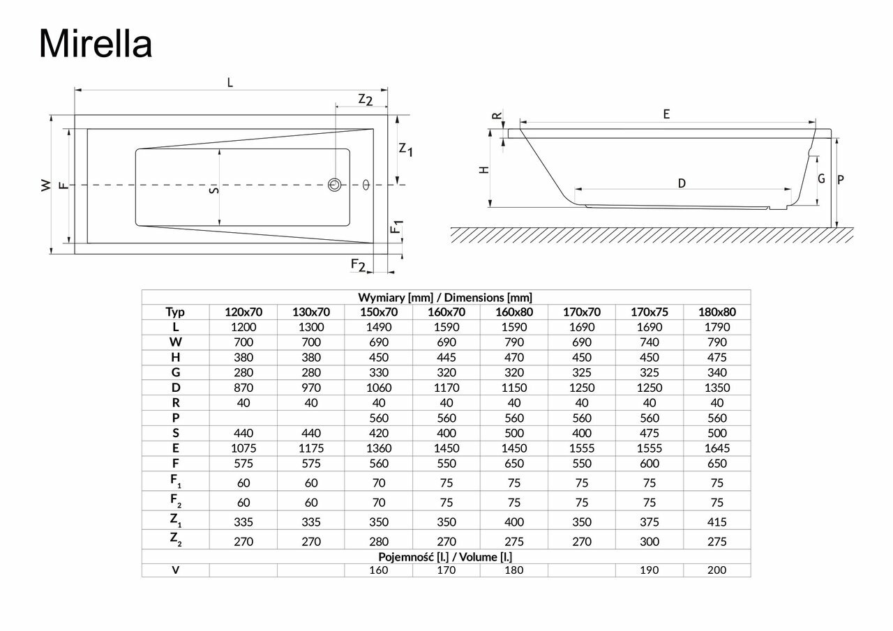 Ванна прямокутна  MIRELLA 150x70, RADAWAY - Зображення 1860115-29982.jpg