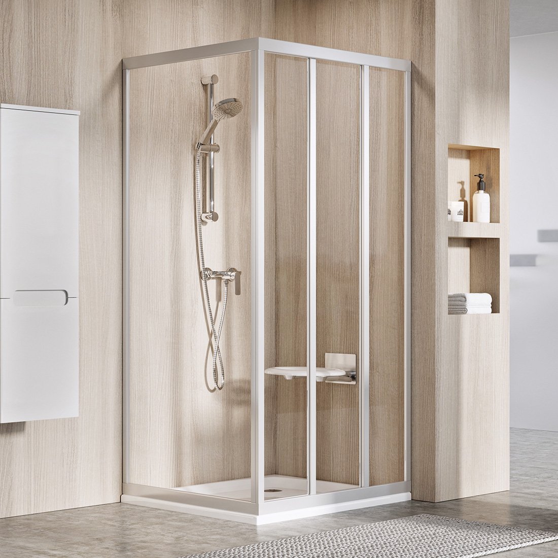 Душевые двери трехэлементные ASDP3-120 Transparent, (00VG0U02Z1) RAVAK - Зображення 1861257-13a9d.jpg