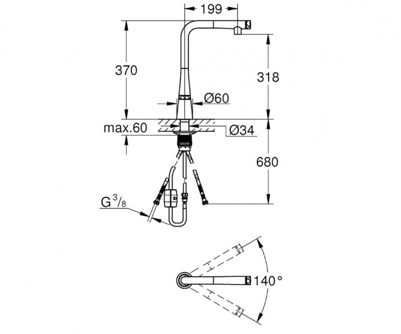 Змішувач для кухні Zedra SmartControl (31593DC2), Grohe - Зображення 1861439-cee08.jpg