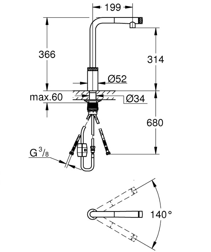 Змішувач для кухні Minta SmartControl (31613DC0), Grohe - Зображення 1861444-78b3b.jpg