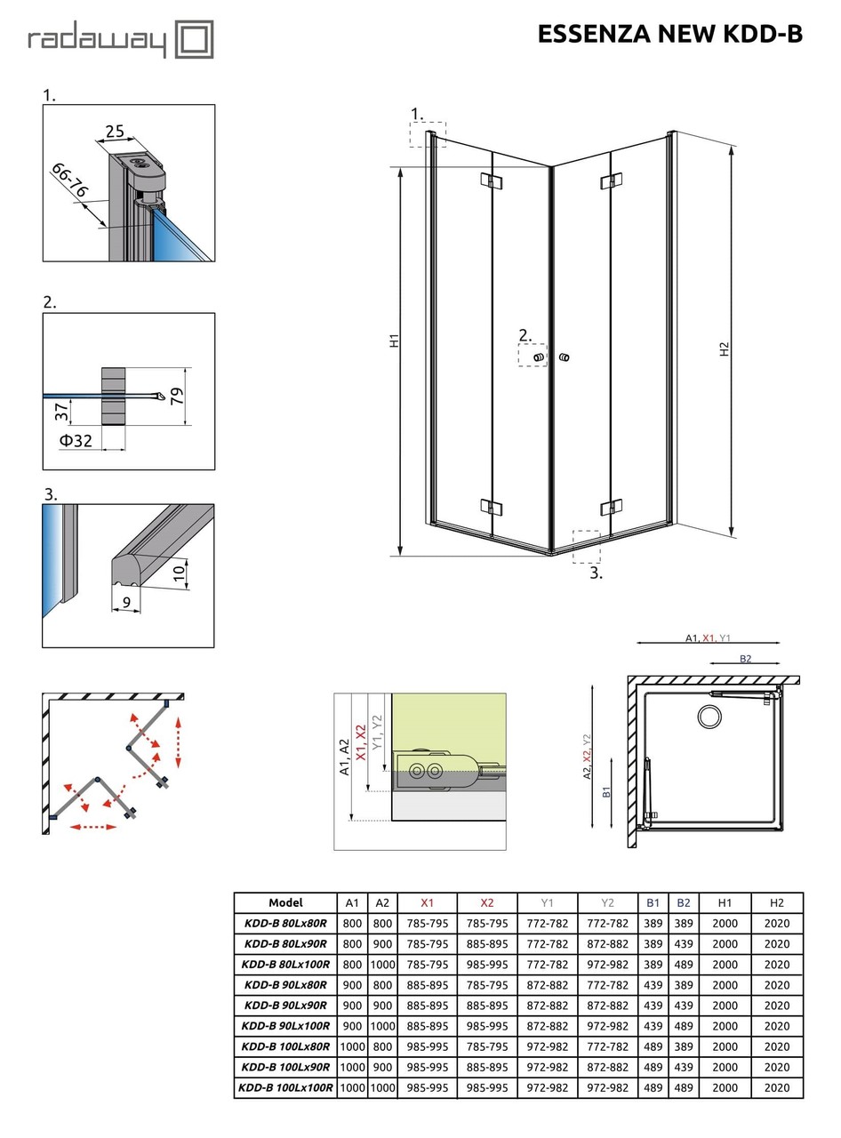 Душова кабіна (половина) Essenza New KDD-B 100 права, RADAWAY - Зображення 1863733-5978f.jpg
