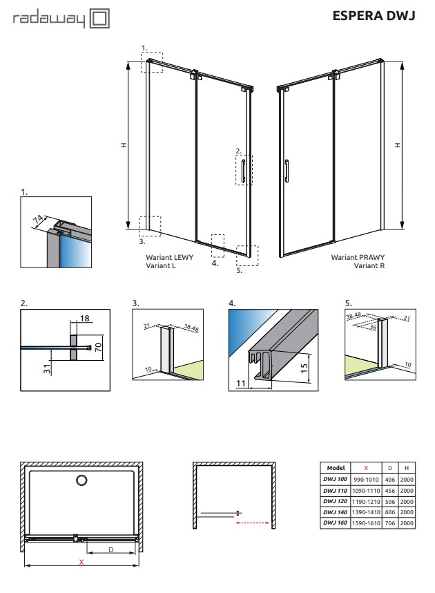 Душова стінка Espera DWJ 750 права, RADAWAY - Зображення 1863995-cdf4c.jpg