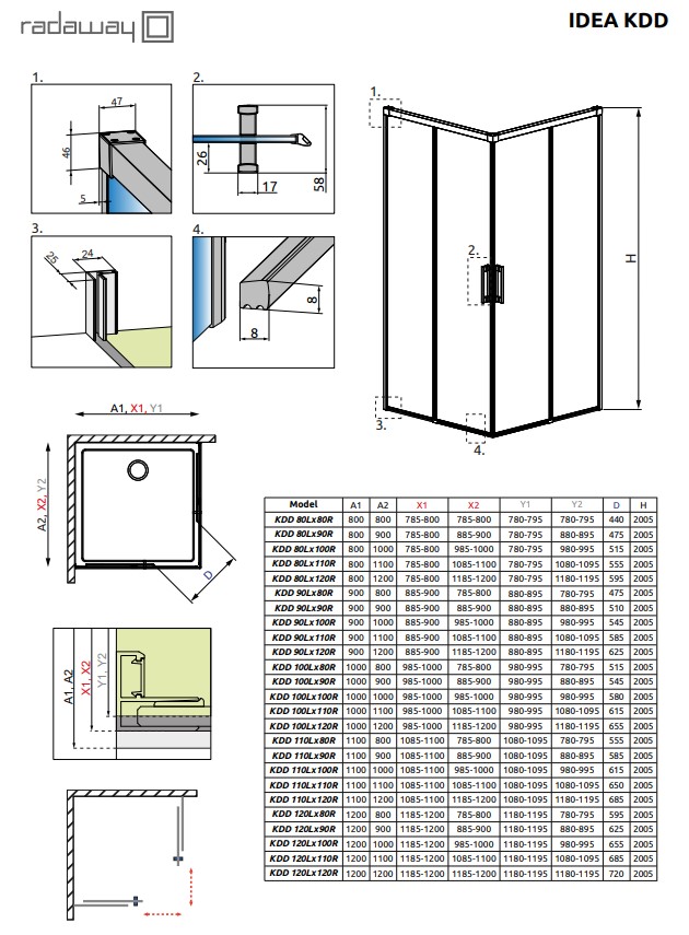 Душова кабіна (половина) Idea Black KDD 120 права, RADAWAY - Зображення 1865009-ecc5b.jpg
