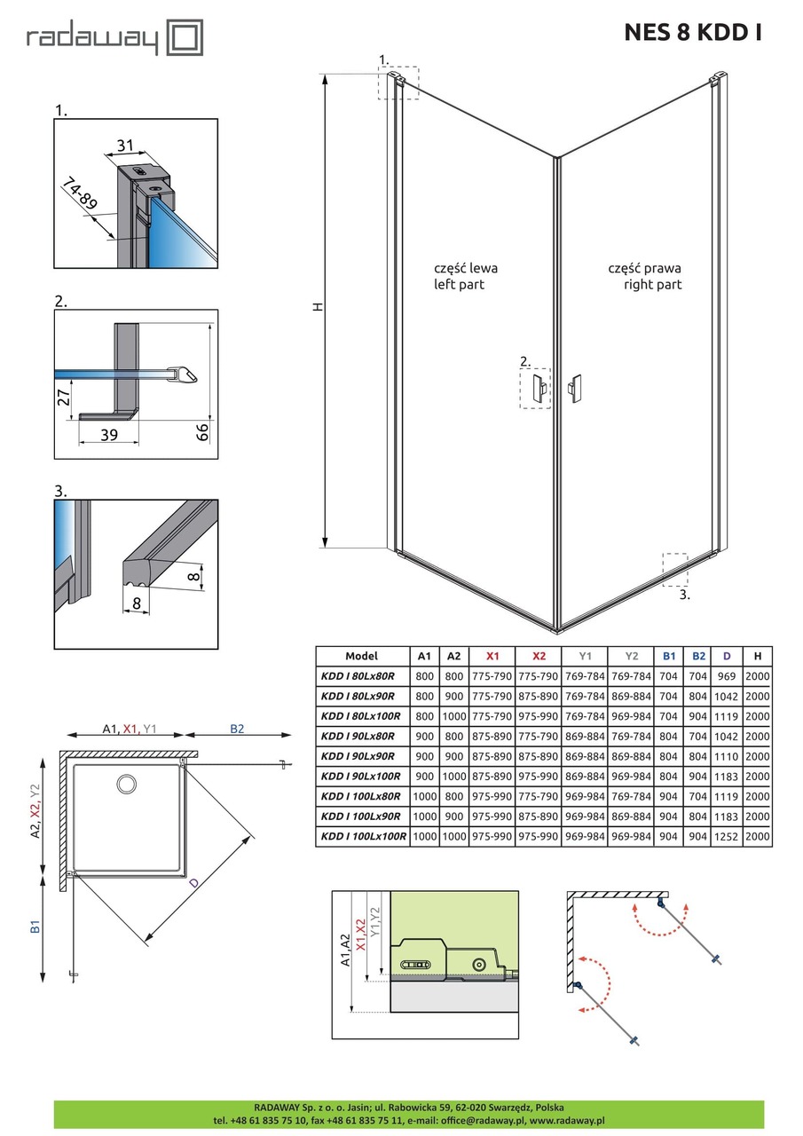 Душова кабіна (половина) Nes 8 Black KDD I 80 ліва RADAWAY - Зображення 1865188-d7532.jpg