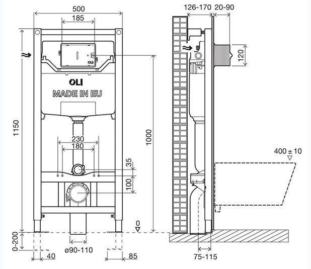 Инсталляция для унитаза механическая OLI 120 (099949) OLI - Зображення 186575-a00ed.jpg