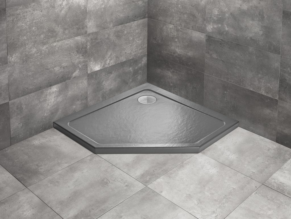 Душовий піддон Doros PT Stone Anthracite 90x90 см, RADAWAY - Зображення