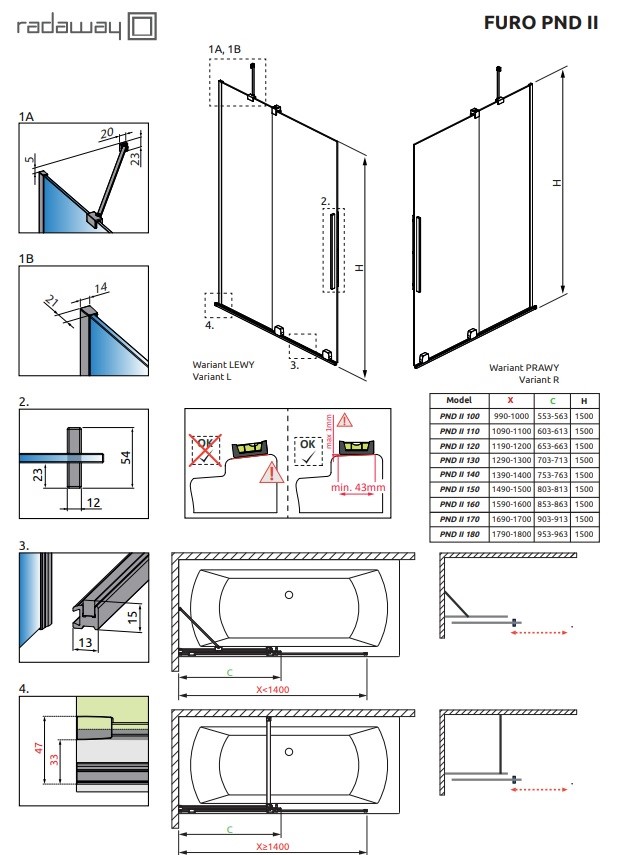 Шторка для ванни Furo Brushed Gold PND II 1000 L RADAWAY - Зображення 186580550-9d8e9.jpg