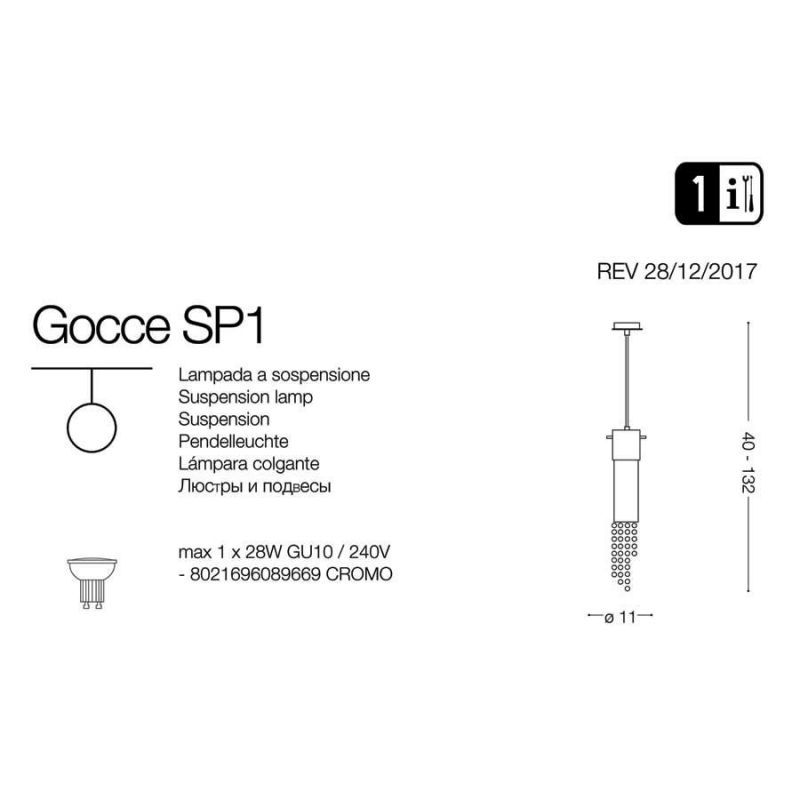 Люстра GOCCE SP1 (089669), IDEAL LUX - Зображення 1866896-bad6e.jpg
