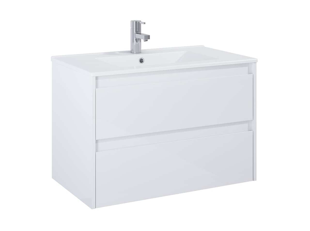 Шафка з умивальником Claudia 800 White matt A857795529+A3272A4000 Roca - Зображення