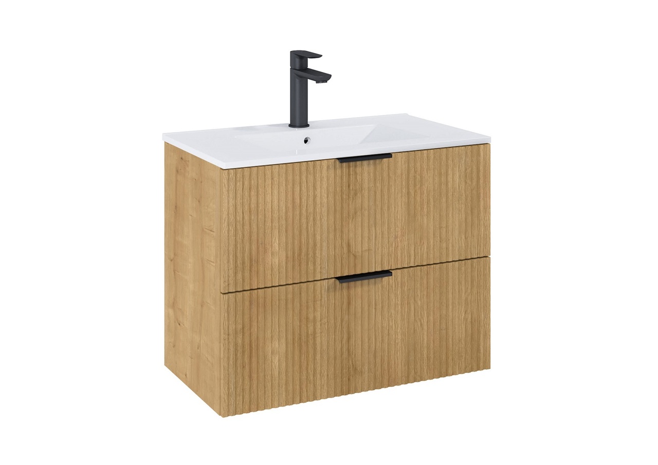 Шафка з умивальником Reef 800 Light Oak A857955464+A3272A4000 Roca - Зображення